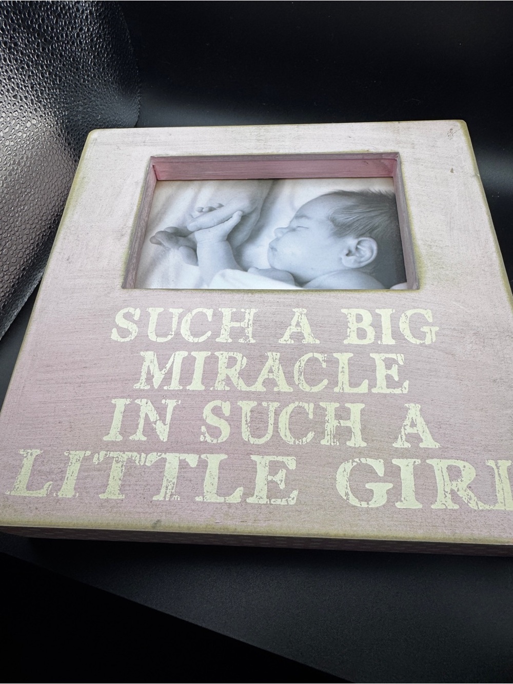 Pink Rustic Wooden Baby Girl Photo Frame